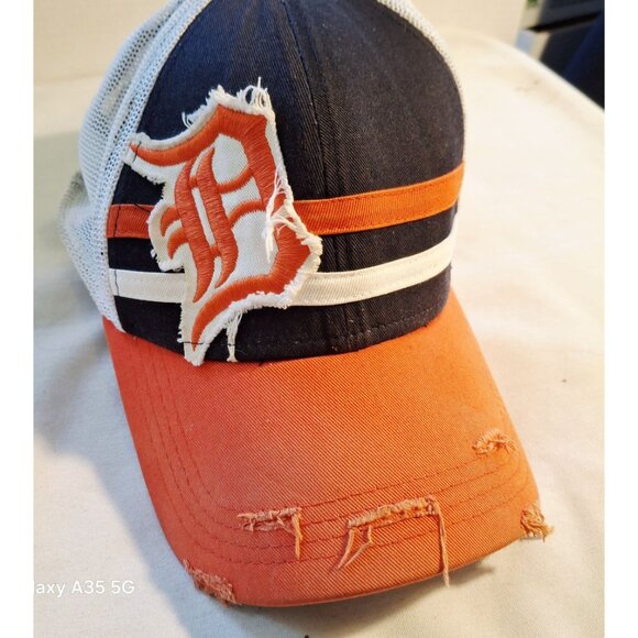 Detroit Tigers Distressed Mesh Adjustable Snapback Cap By New Era Baseball - Picture 3 of 8